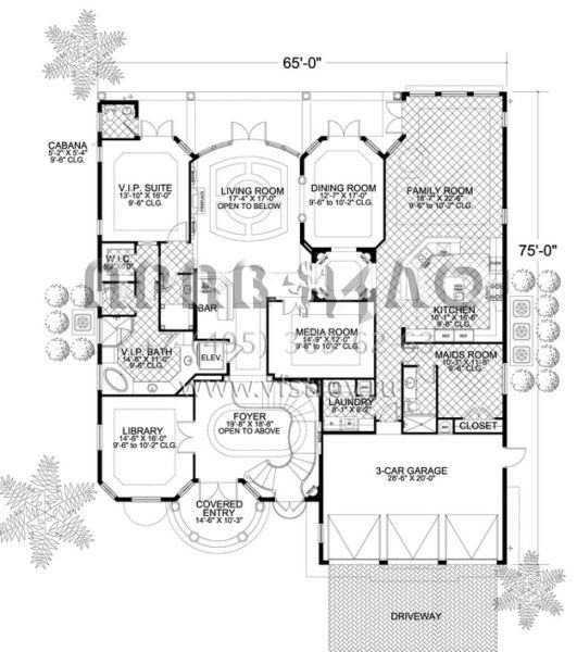Проект двухэтажного дома с гаражом на три и более машин в современном стиле S5-619 (168-00088)