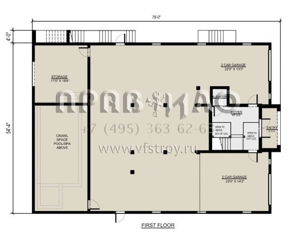 Проект трехэтажного дома с гаражом на три и более машин в современном стиле S5-354 (5565-00075)