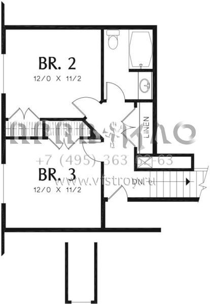 Проект двухэтажного дома с гаражом на две машины в стиле Ранчо S5-193 (2559-00376)