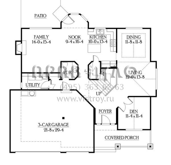 Проект двухэтажного дома с гаражом на три и более машин в скандинавском стиле S5-234 (341-00058)