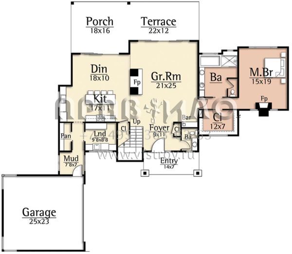 Проект двухэтажного дома с гаражом на две машины в современном стиле S5-265 (8504-00144)