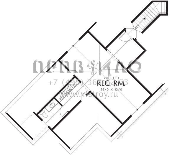 Проект одноэтажного дома с гаражом на три и более машин в американском стиле S5-324 (2559-00169)
