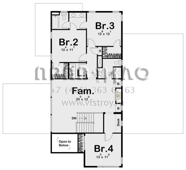 Проект двухэтажного дома с гаражом на три и более машин в современном стиле S5-285 (963-00333)