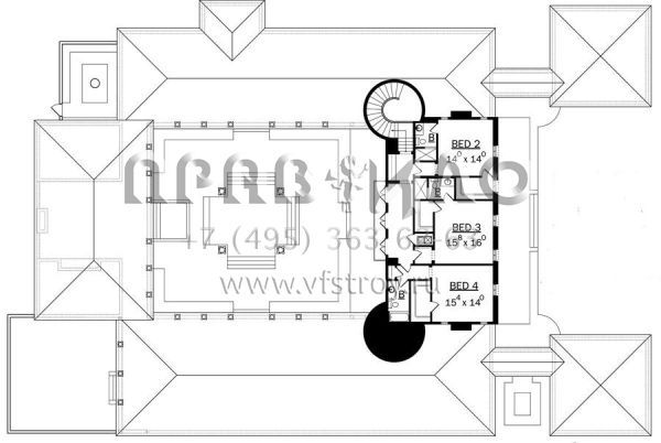 Проект двухэтажного дома с гаражом на три и более машин в современном стиле S5-682 (3978-00007)