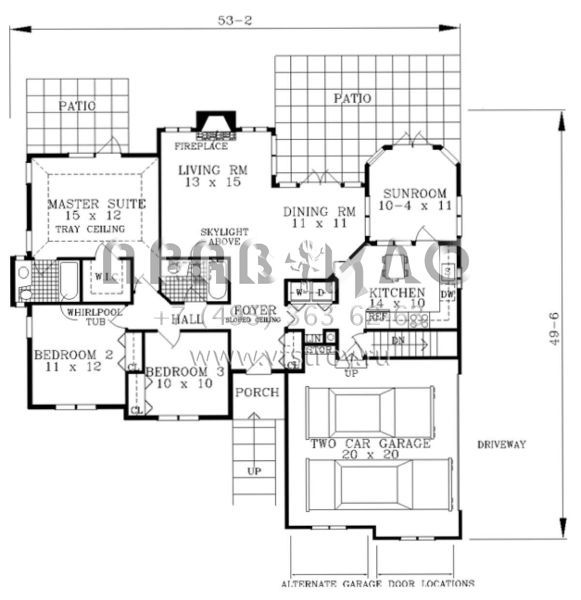 Проект одноэтажного дома с гаражом на две машины в стиле Ранчо S5-128 (033-00024)