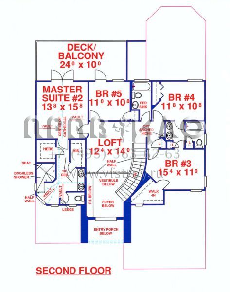 Проект двухэтажного дома с гаражом на две машины в стиле Ранчо S5-315 (4766-00110)