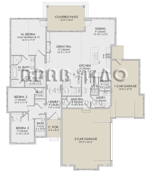 Проект двухэтажного дома с гаражом на три и более машин в современном стиле S5-270 (6422-00043)