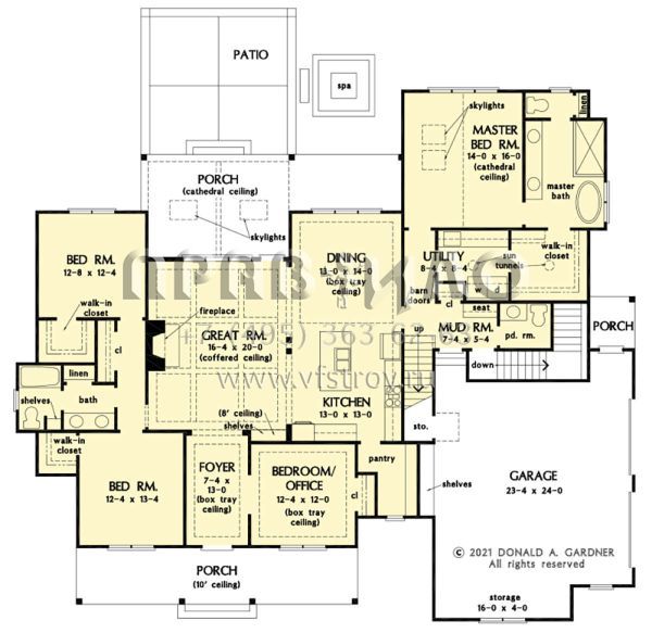 Проект одноэтажного дома с гаражом на две машины в современном стиле S5-221 (2865-00351)