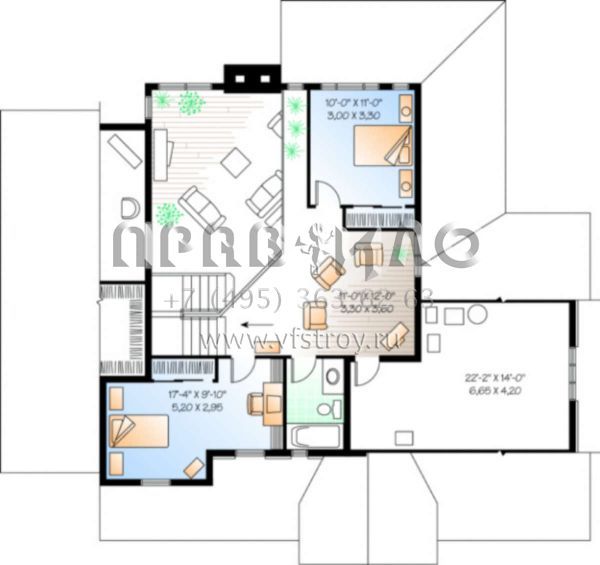 Проект двухэтажного дома с гаражом на две машины в английском стиле S5-219 (034-00015)