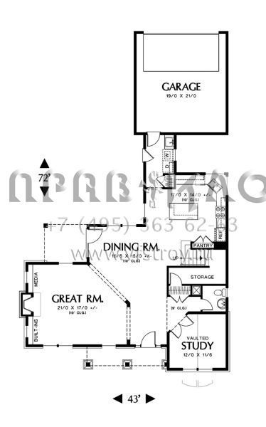 Проект двухэтажного дома с гаражом на две машины в американском стиле S5-225 (2559-00407)