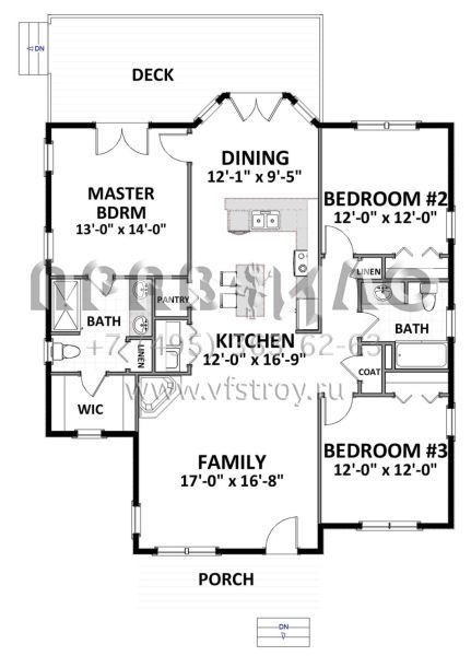 Проект одноэтажного дома без гаража в современном стиле S5-138 (6849-00051)