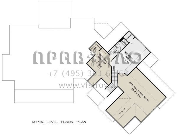 Проект двухэтажного дома с гаражом на три и более машин в стиле Ранчо S5-352 (6082-00197)