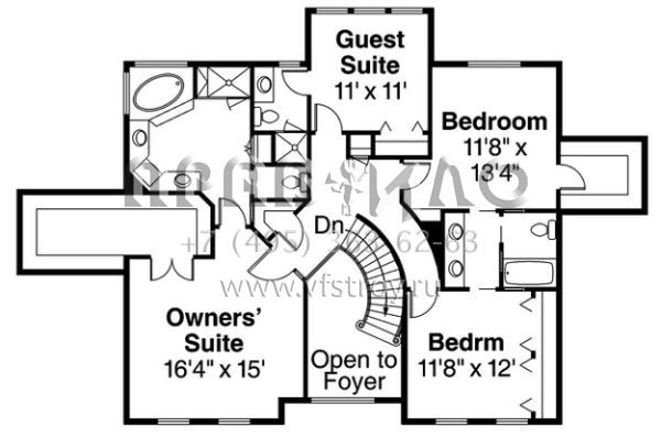 Проект двухэтажного дома с гаражом на три и более машин в классическом стиле S5-322 (035-00598)