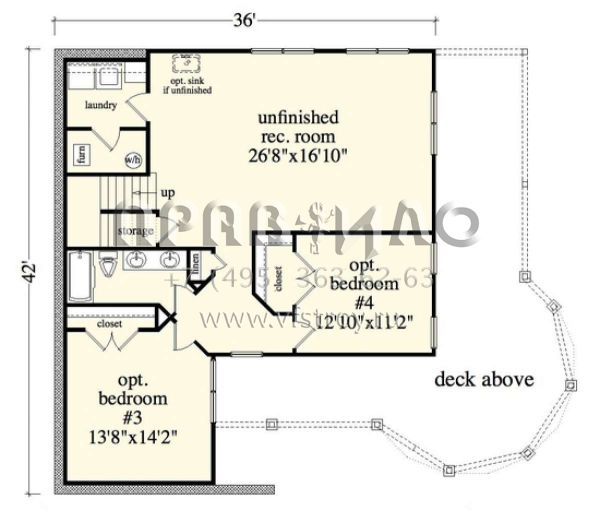 Проект двухэтажного дома без гаража в стиле Ранчо S5-279 (957-00033)