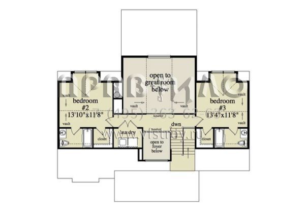 Проект двухэтажного дома с гаражом на две машины в стиле Ранчо S5-193 (957-00028)