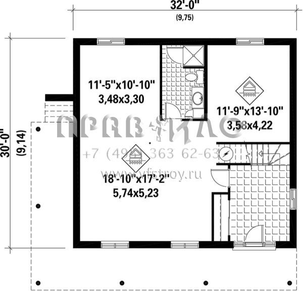 Проект одноэтажного дома без гаража в современном стиле S5-178 (6146-00203)