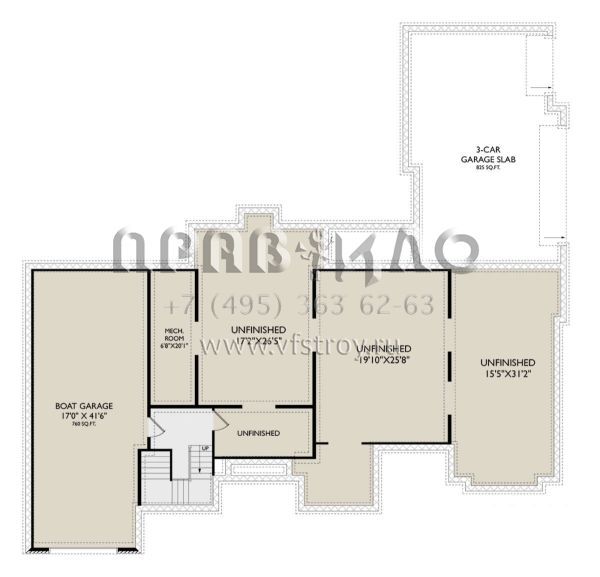 Проект двухэтажного дома с гаражом на три и более машин в современном стиле S5-525 (957-00119)