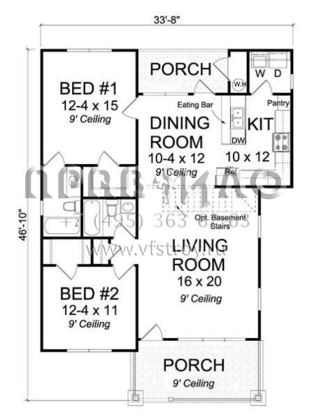 Проект одноэтажного дома без гаража в стиле Ранчо S5-107 (4848-00315)
