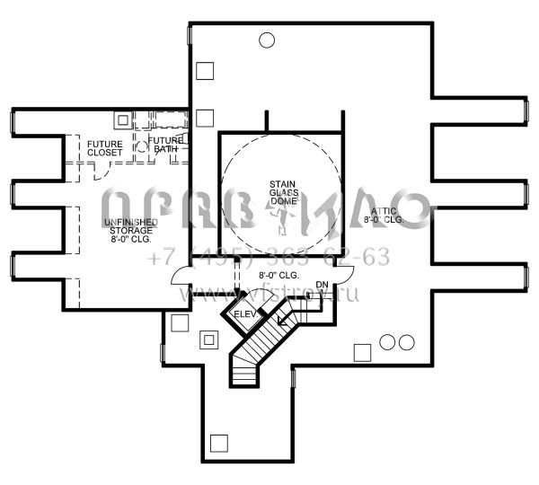 Проект двухэтажного дома с гаражом на три и более машин в стиле Особняк S5-870 (402-01093)