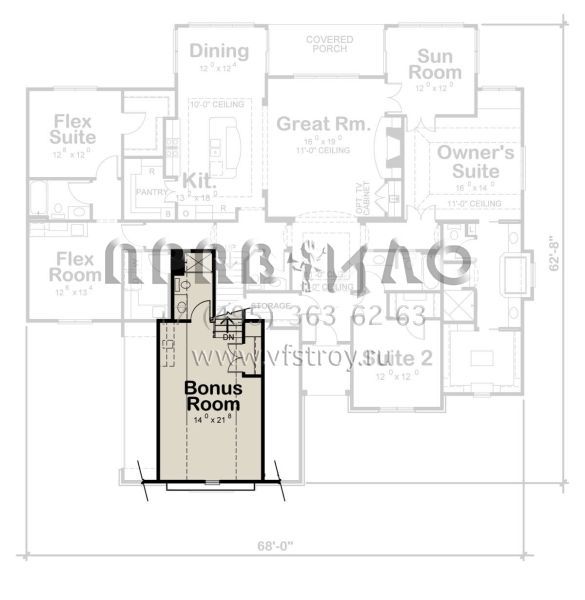 Проект одноэтажного дома с гаражом на две машины в стиле Ранчо S5-252 (402-01718)