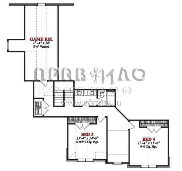 Проект двухэтажного дома с гаражом на три и более машин в английском стиле S5-358 (1070-00284)