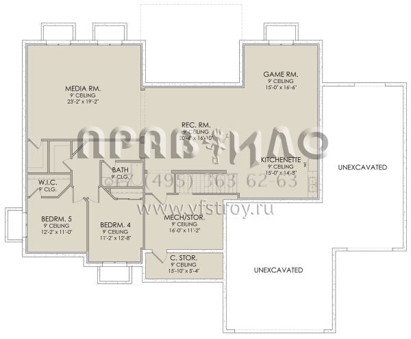 Проект одноэтажного дома с гаражом на три и более машин в американском стиле S5-217 (6422-00045)