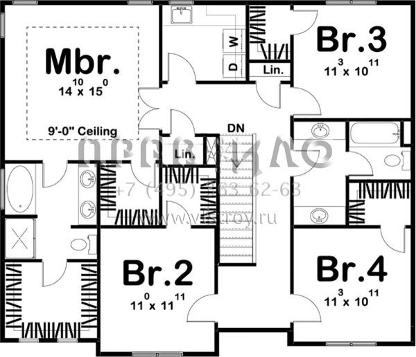 Проект двухэтажного дома с гаражом на три и более машин в скандинавском стиле S5-209 (963-00316)