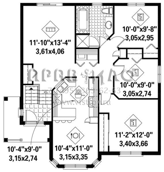 Проект одноэтажного дома без гаража в английском стиле S5-103 (6146-00332)