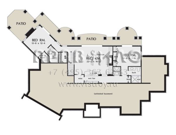 Проект одноэтажного дома с гаражом на три и более машин в английском стиле S5-413 (2865-00207)