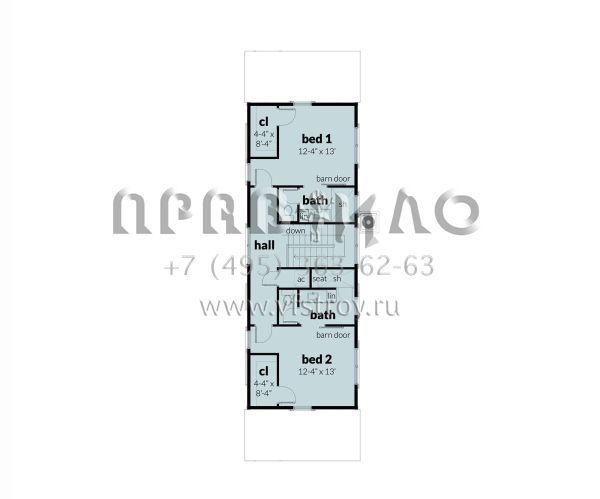 Проект двухэтажного дома с гаражом на одну машину в прибрежном стиле S5-167 (028-00195)