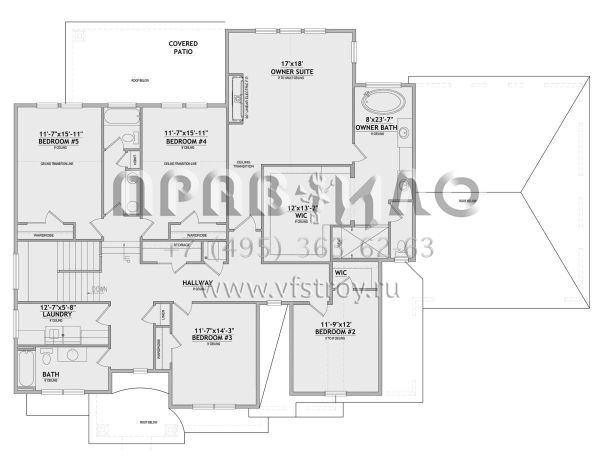 Проект двухэтажного дома с гаражом на три и более машин в американском стиле S5-406 (8768-00004)