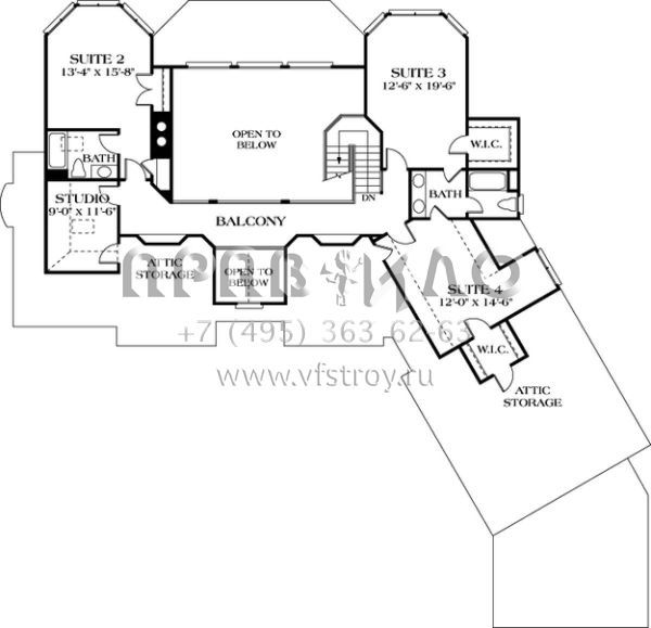 Проект двухэтажного дома с гаражом на три и более машин в английском стиле S5-459 (3323-00370)