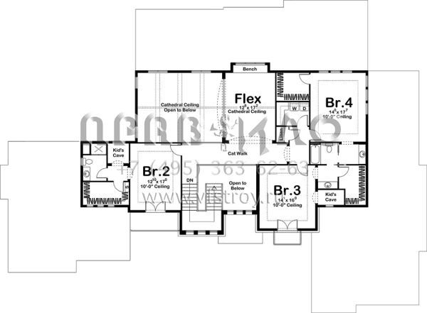 Проект двухэтажного дома с гаражом на три и более машин в современном стиле S5-545 (963-00253)