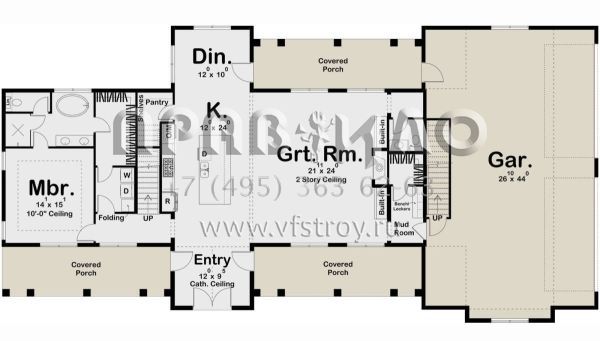 Проект двухэтажного дома с гаражом на три и более машин в стиле БарнХаус S5-285 (963-00736)