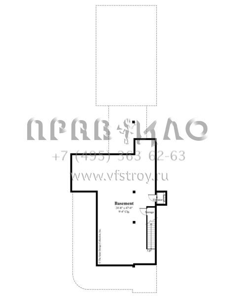 Проект особняка с огромным балконом, подвалом и гаражом на три машины S5-261 (8436-00083)