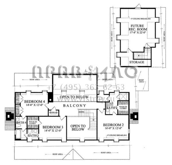 Проект двухэтажного дома с гаражом на две машины в стиле Ранчо S5-319 (7922-00161)