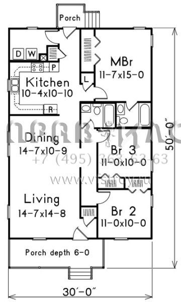 Проект одноэтажного дома без гаража в стиле Ранчо S5-123 (5633-00008)