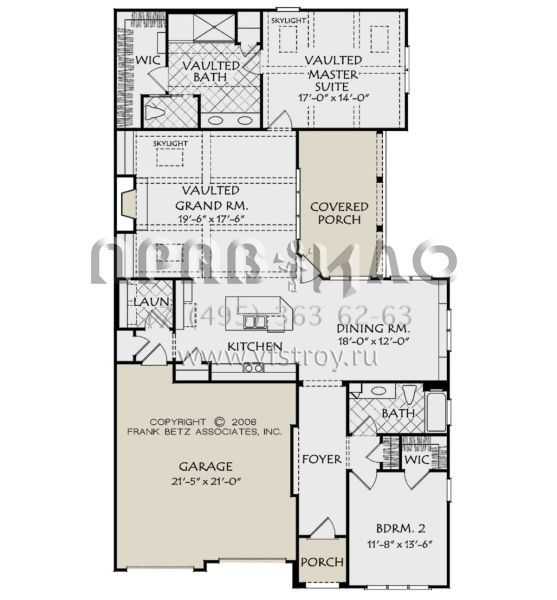 Проект одноэтажного дома с гаражом на две машины в английском стиле S5-167 (8594-00193)