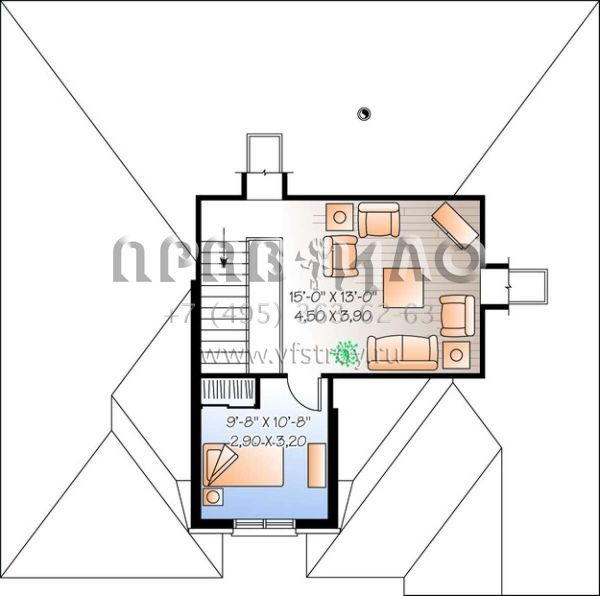 Проект двухэтажного дома с гаражом на одну машину в английском стиле S5-167 (034-00795)