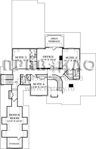 Проект двухэтажного дома с гаражом на три и более машин в английском стиле S5-496 (3323-00640)