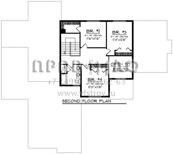 Проект двухэтажного дома с гаражом на три и более машин в американском стиле S5-270 (1020-00038)