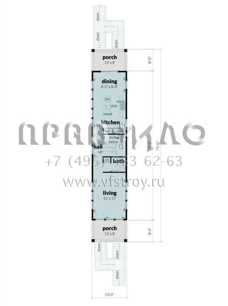 Проект двухэтажного дома без гаража в прибрежном стиле S5-133 (028-00201)