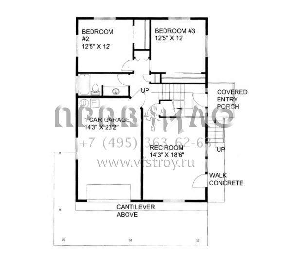 Проект двухэтажного дома с гаражом на одну машину в скандинавском стиле S5-212 (039-00555)