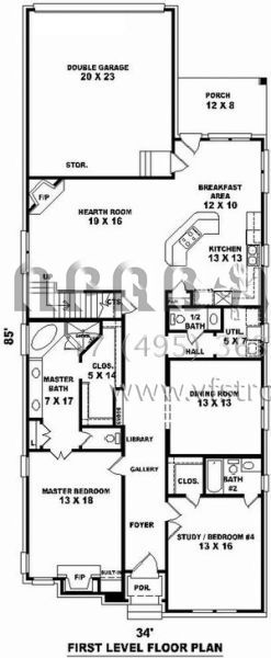Проект двухэтажного дома с гаражом на две машины в стиле Готика S5-282 (053-01211)