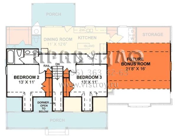 Проект одноэтажного дома с гаражом на две машины в стиле Ранчо S5-151 (4848-00236)