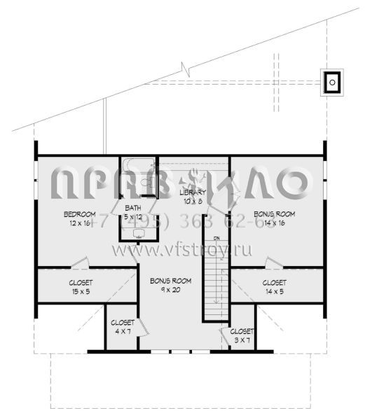 Проект двухэтажного дома с гаражом на две машины в стиле Ранчо S5-321 (940-00239)