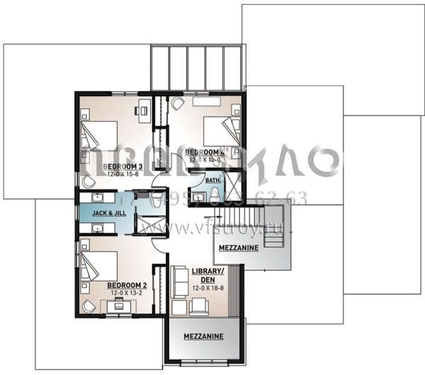 Проект двухэтажного дома с гаражом на две машины в современном стиле S5-295 (034-01207)