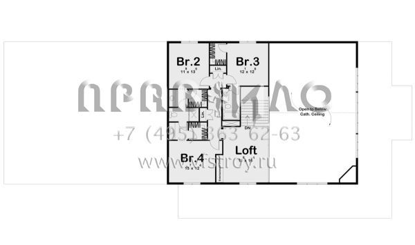 Проект двухэтажного дома с гаражом на три и более машин в стиле БарнХаус S5-323 (963-00844)