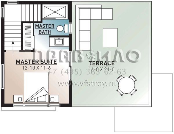 Проект двухэтажного дома с комбинированной крышей S5-86 (034-01071)