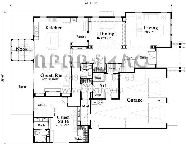 Проект двухэтажного дома с гаражом на две машины в американском стиле S5-378 (4771-00013)